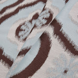 Mint Blue Ikat Damask Polyester Woven