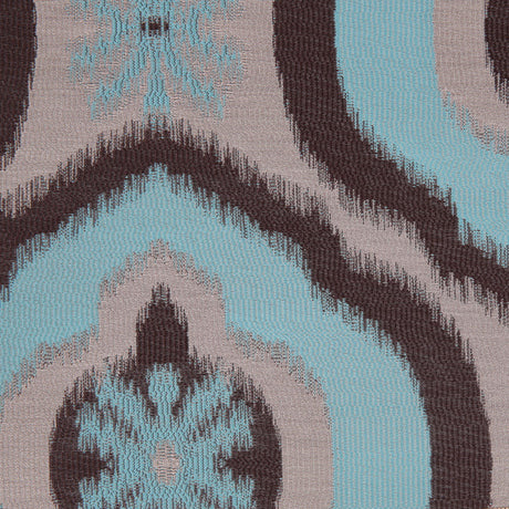 Aqua Ikat Damask Polyester Woven