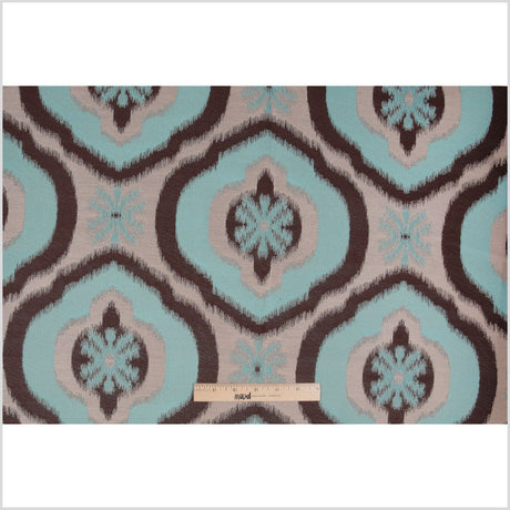 Aqua Ikat Damask Polyester Woven