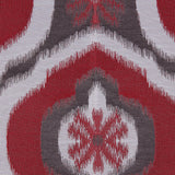 Red Ikat Damask Polyester Woven