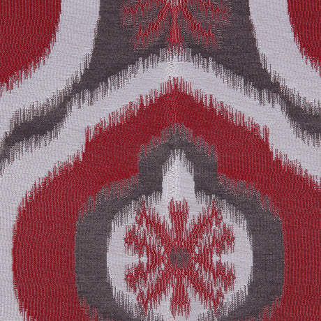 Red Ikat Damask Polyester Woven