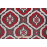 Red Ikat Damask Polyester Woven