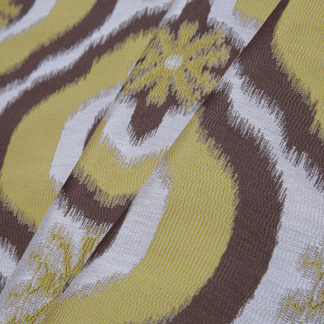 Gold Ikat Damask Polyester Woven