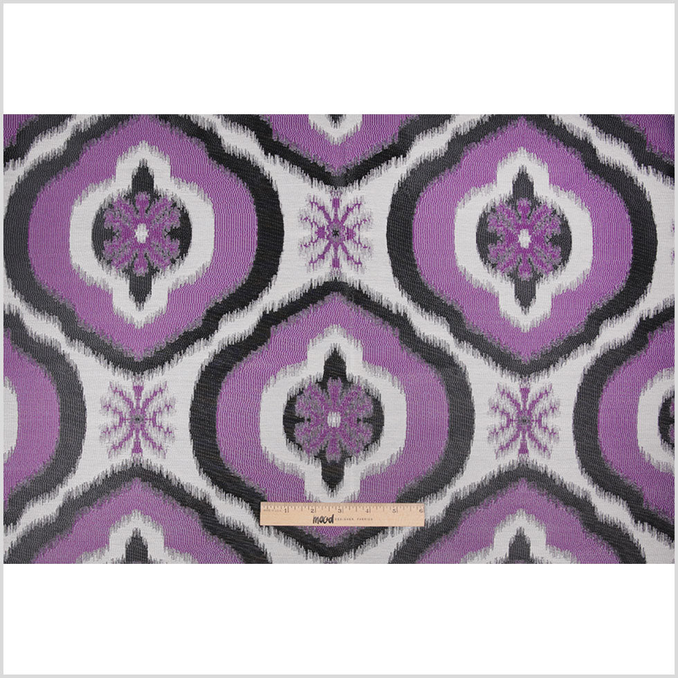 Purple Ikat Damask Polyester Woven