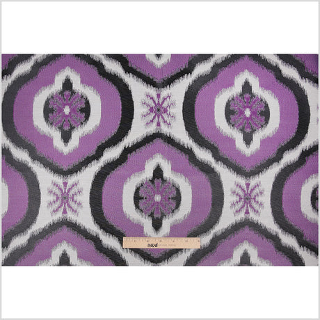 Purple Ikat Damask Polyester Woven