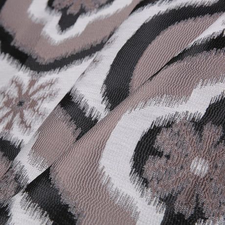 Black Ikat Damask Polyester Woven