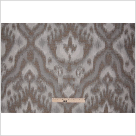 Gray Ikat Damask Polyester Woven