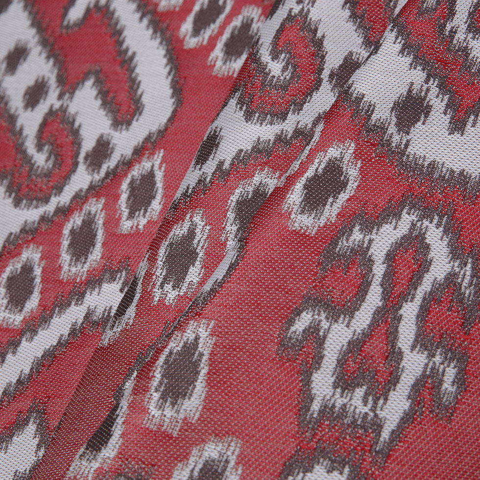Red Damask Polyester Woven