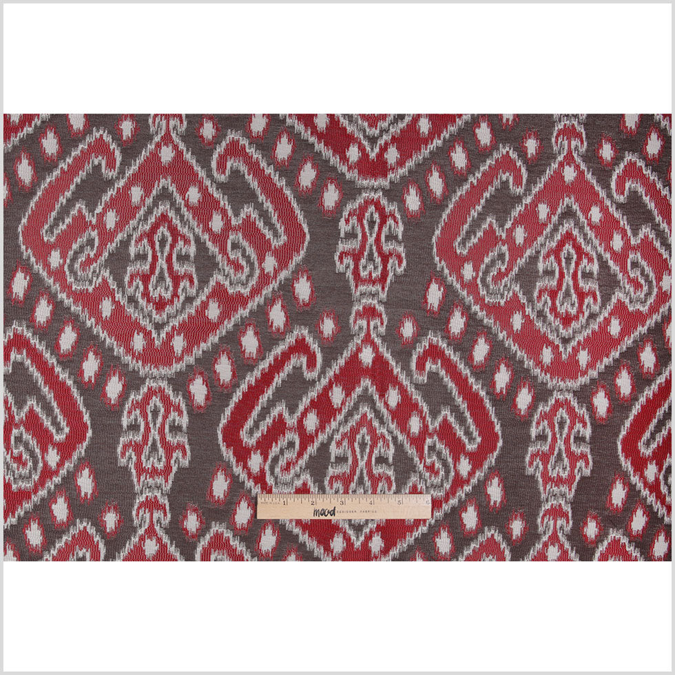 Red Damask Polyester Woven