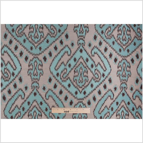 Turquoise Damask Polyester Woven