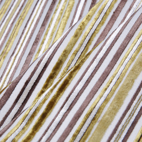 Gold Laser-Cut Striped Polyester Velvet