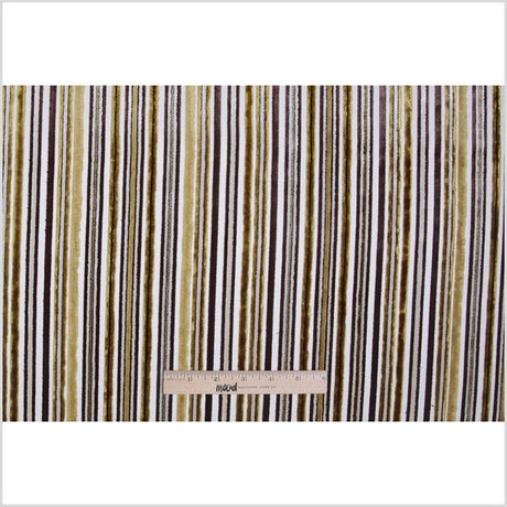 Gold Laser-Cut Striped Polyester Velvet