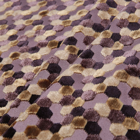 Gold Laser-Cut Geometric Polyester Velvet