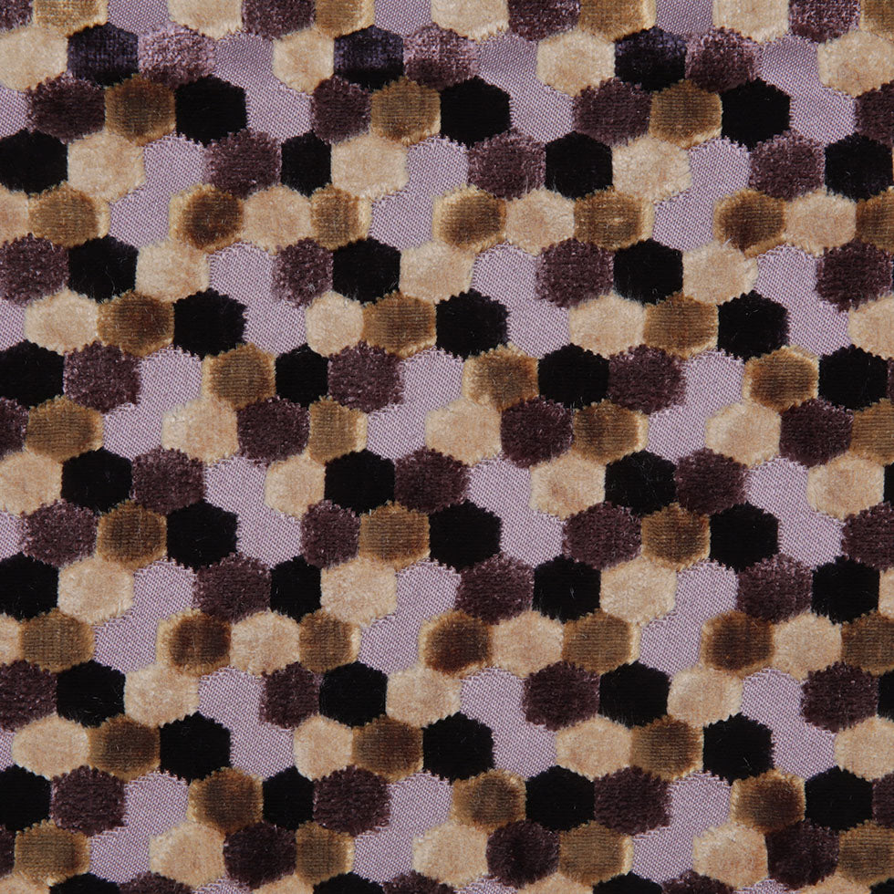 Gold Laser-Cut Geometric Polyester Velvet