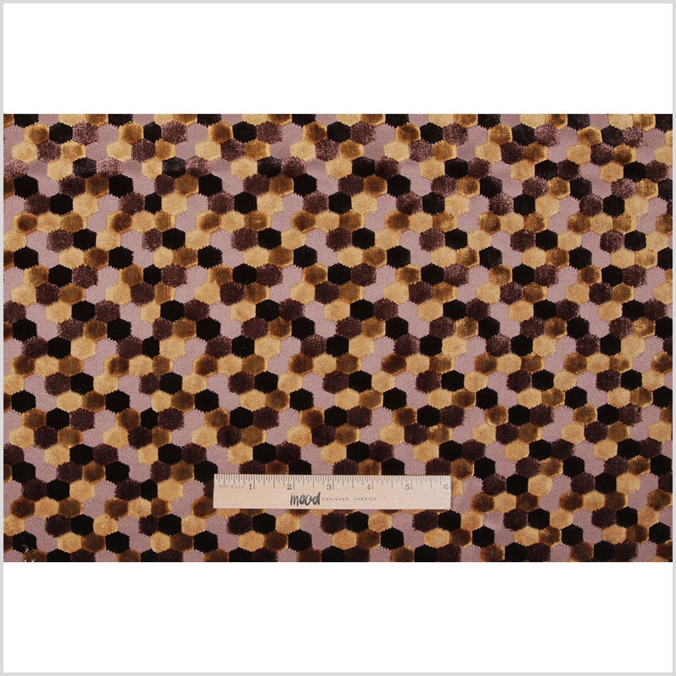 Gold Laser-Cut Geometric Polyester Velvet