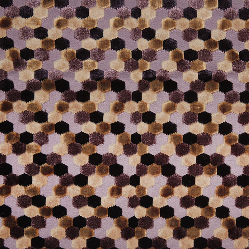 Gold Laser-Cut Geometric Polyester Velvet
