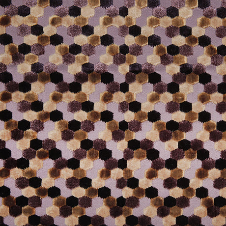 Gold Laser-Cut Geometric Polyester Velvet