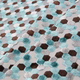 Aqua Laser-Cut Geometric Polyester Velvet