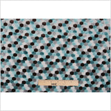 Aqua Laser-Cut Geometric Polyester Velvet