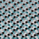 Aqua Laser-Cut Geometric Polyester Velvet
