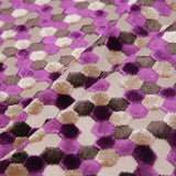 Purple Laser-Cut Geometric Polyester Velvet
