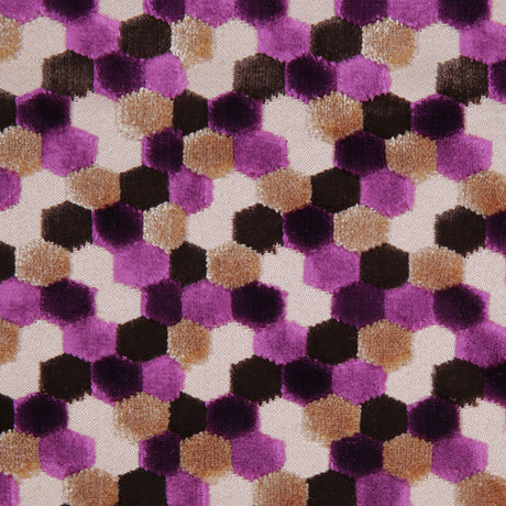 Purple Laser-Cut Geometric Polyester Velvet