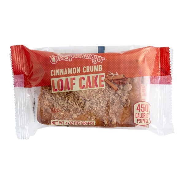 Otis Spunkmeyer Individually Wrapped Cinnamon Crumb Loaf Cake 4 oz. - 24/Case