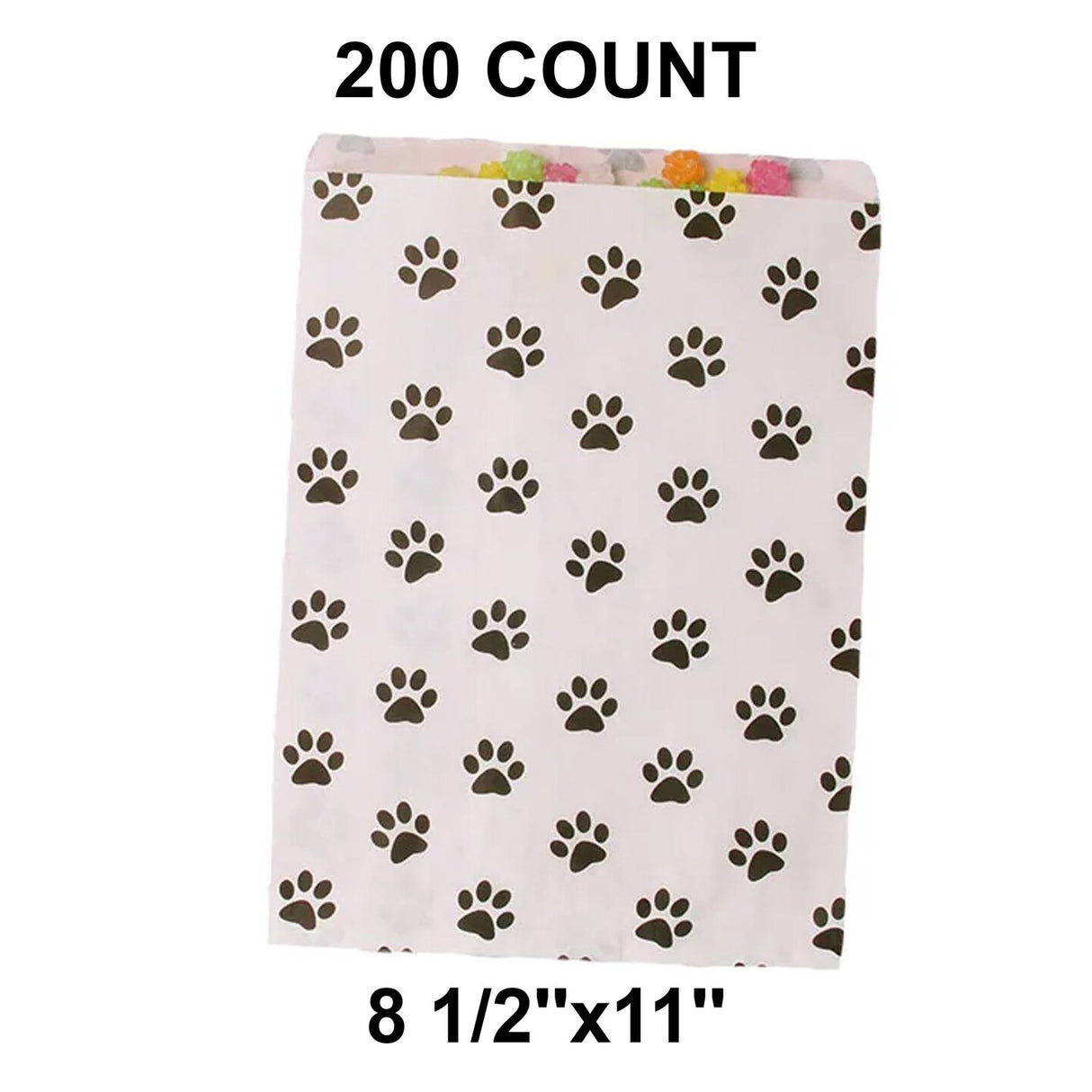 Paw Print Paper Shopping Bags 8 1/2" x 11"