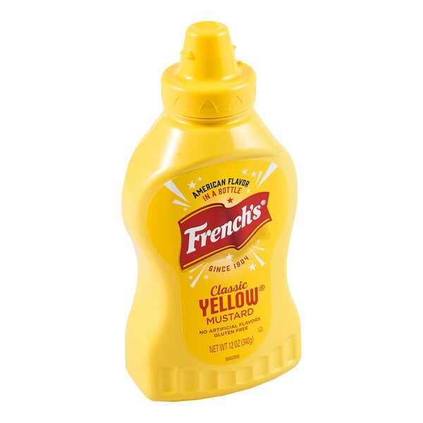 French's 12 oz. Classic Yellow Mustard Squeeze Bottle - 12/Case