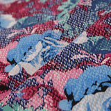 Blue/Pink/Green Rose Printed Stretch Cotton Poplin