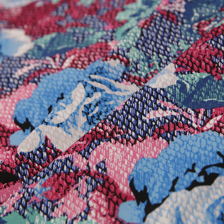 Blue/Pink/Green Rose Printed Stretch Cotton Poplin
