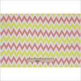 Yellow/Coral/White Zig-Zag Printed Cotton Poplin