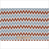 Brown/Blue/White Zig-Zag Printed Cotton Poplin