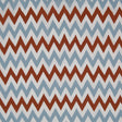 Brown/Blue/White Zig-Zag Printed Cotton Poplin