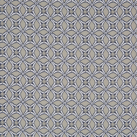 Pebble Beige Geometric Stretch Cotton Sateen
