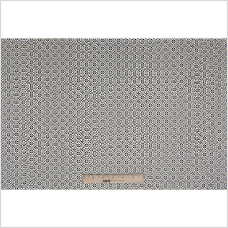 Pebble Beige Geometric Stretch Cotton Sateen