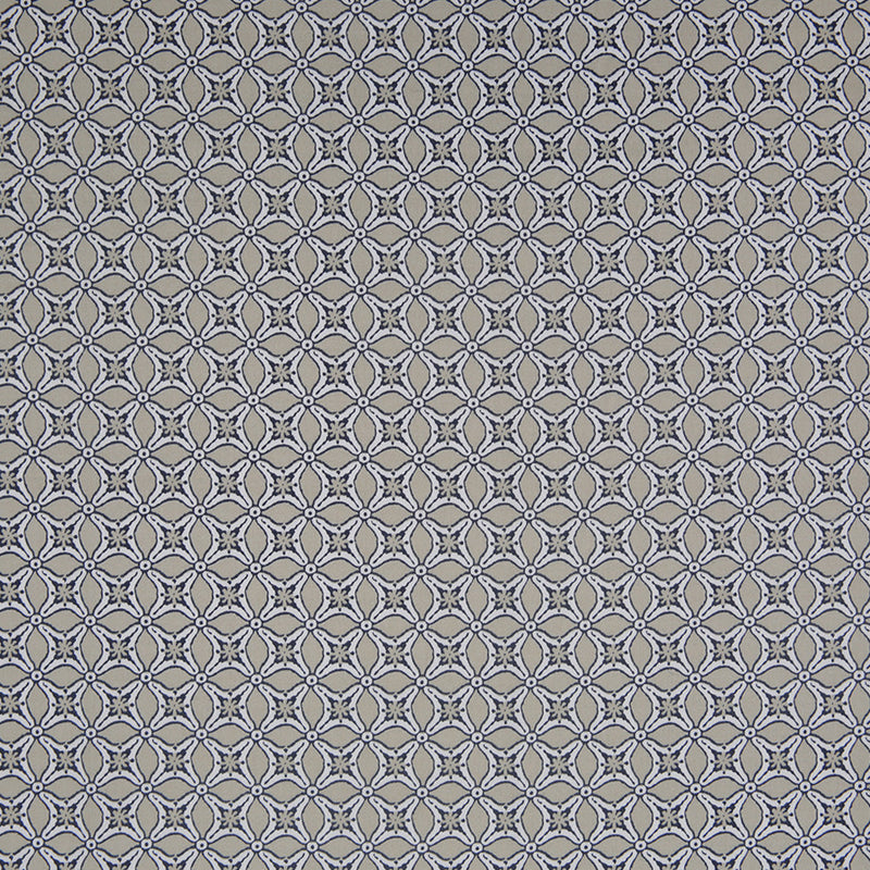 Pebble Beige Geometric Stretch Cotton Sateen