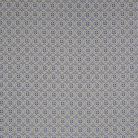 Pebble Beige Geometric Stretch Cotton Sateen