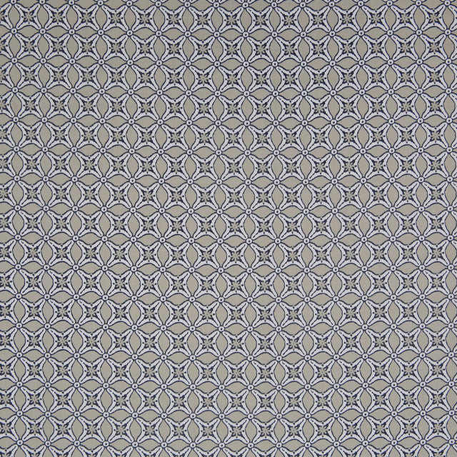 Pebble Beige Geometric Stretch Cotton Sateen
