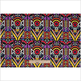 Purple/Yellow Multicolor Geometric Printed Stretch Cotton Twill