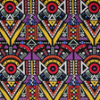 Purple/Yellow Multicolor Geometric Printed Stretch Cotton Twill
