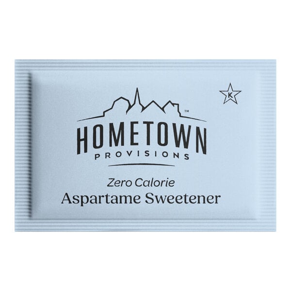 Hometown Provisions Blue Aspartame Sugar Substitute Packet 1 Gram - 2,000/Case