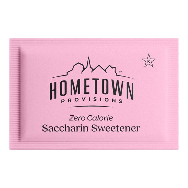 Hometown Provisions Pink Saccharin Sugar Substitute Packet 1 Gram - 2,000/Case