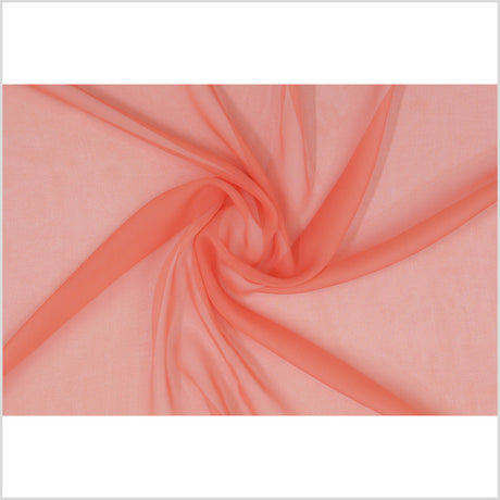 Coral Silk Chiffon
