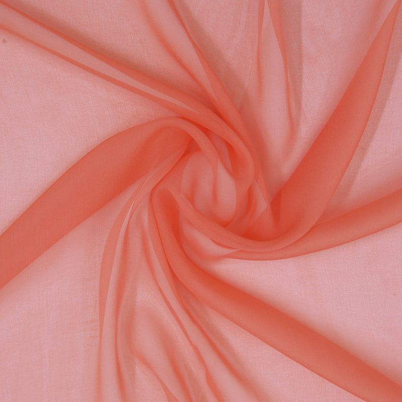 Coral Silk Chiffon