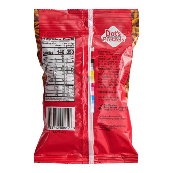 DOT'S HOMESTYLE PRETZELS Original Seasoned Pretzel Twists 2.5 oz. - 12/Case
