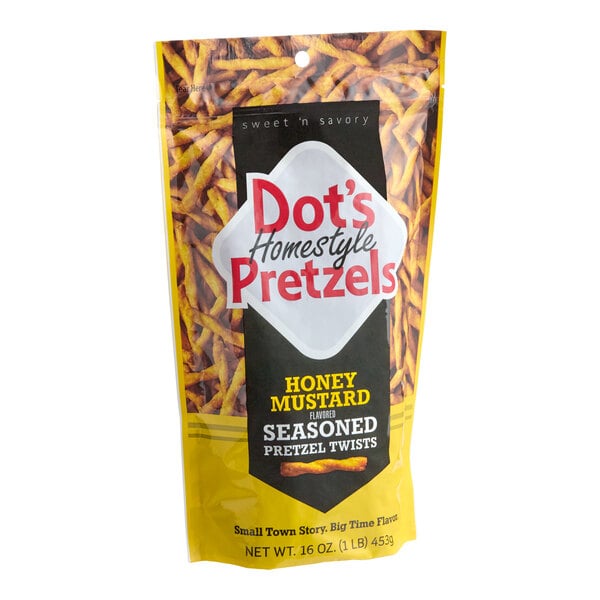 DOT'S HOMESTYLE PRETZELS Honey Mustard Seasoned Pretzel Twists 16 oz. - 10/Case