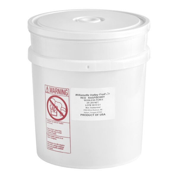 Willamette Valley Raspberry 100% Fruit Puree Pail 28 lb.