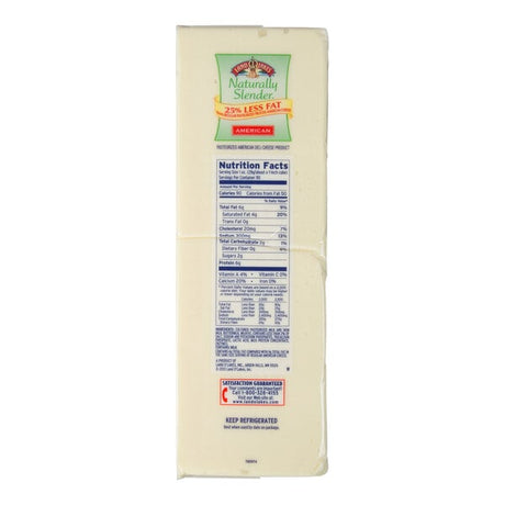 Land O Lakes Naturally Slender Reduced Fat White American Cheese 5 lb. Solid Block - 2/Case