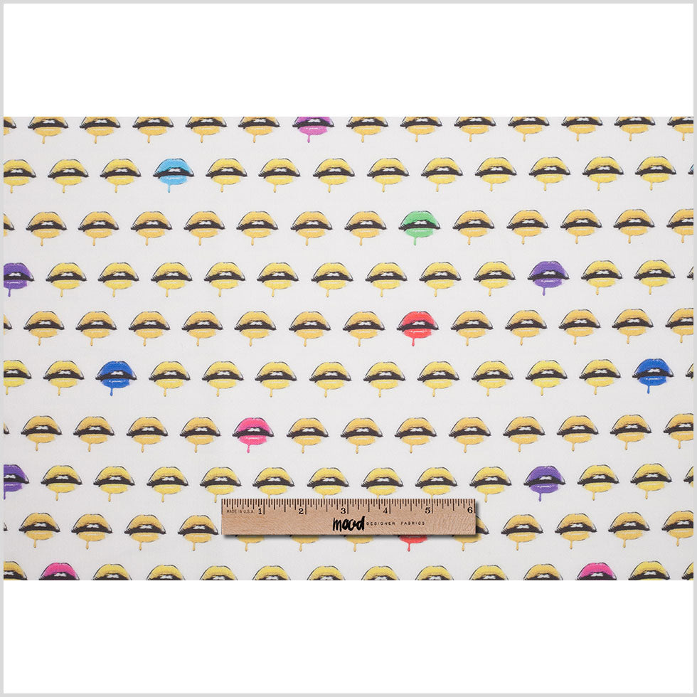 Pop Art Lips Digitally Printed Stretch Neoprene/Scuba Knit